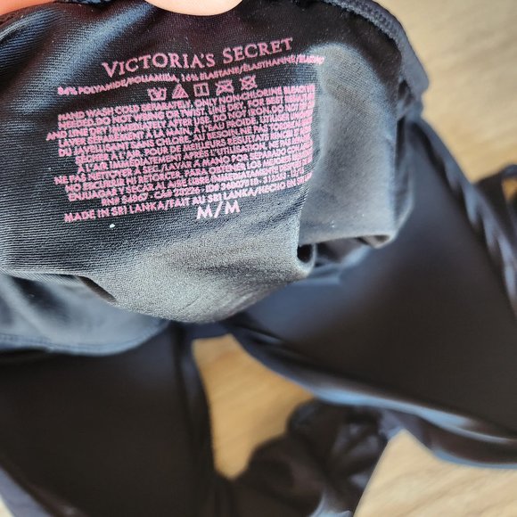 Vitoria's Secret One-Piece Halter-Neck Ruched Shaping Swimsuit Bra-Padded Black - Picture 7 of 7